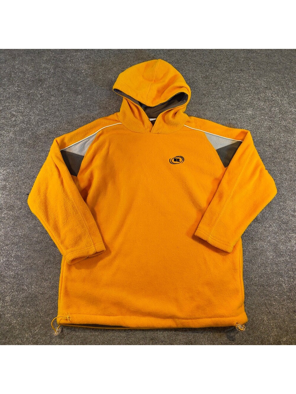 Russell Athletic Fleece Pullover Hoodie Gold Yellow Gray Size Large L